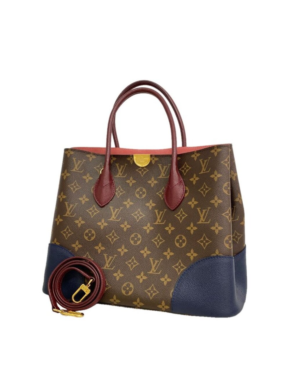 Louis Vuitton Tote Bag Monogram Flandrin Brown Navy Mauve 2-Way
